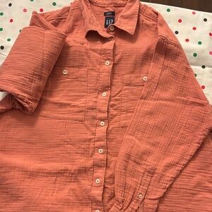 GAP Coral Button-Up Shirt